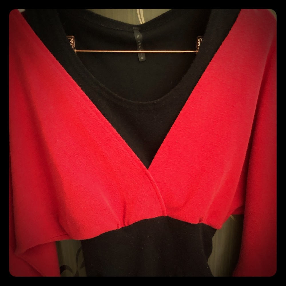 Pretty Woman Style Red and Black Dress with Belt